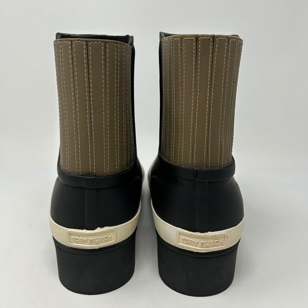 Tory Burch Foul Weather Hurricane Rain Boots Women's Size 10 Black - Picture 3 of 9